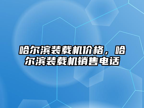 哈爾濱裝載機價格，哈爾濱裝載機銷售電話