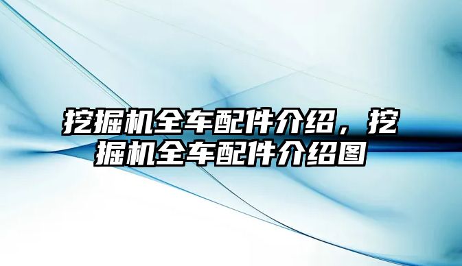 挖掘機全車配件介紹，挖掘機全車配件介紹圖