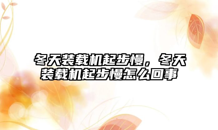 冬天裝載機起步慢，冬天裝載機起步慢怎么回事