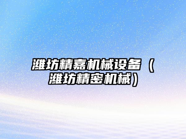 濰坊精嘉機械設備（濰坊精密機械）