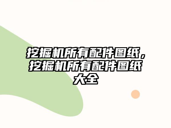 挖掘機所有配件圖紙，挖掘機所有配件圖紙大全