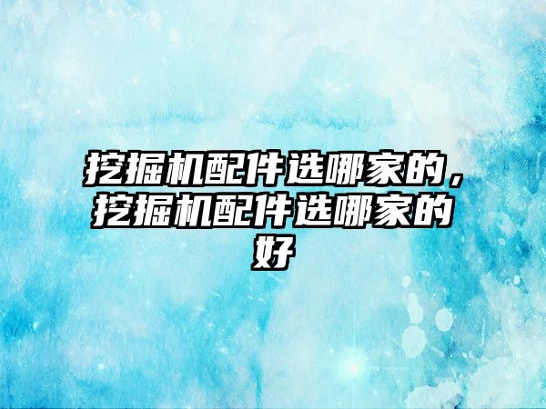 挖掘機配件選哪家的，挖掘機配件選哪家的好