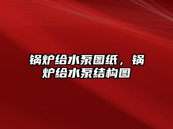 鍋爐給水泵圖紙，鍋爐給水泵結(jié)構(gòu)圖