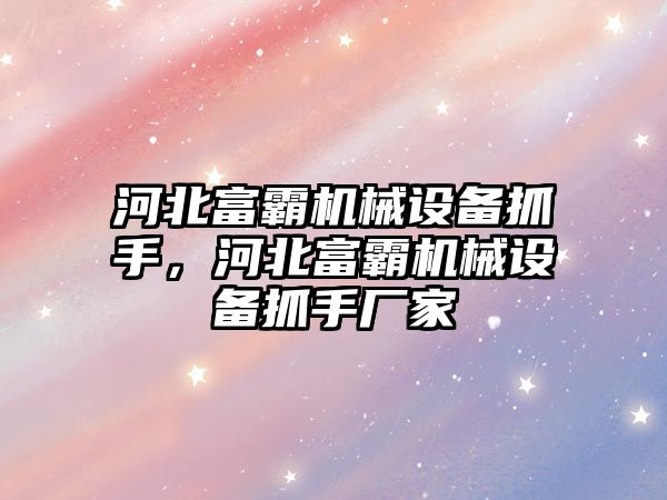 河北富霸機械設備抓手，河北富霸機械設備抓手廠家