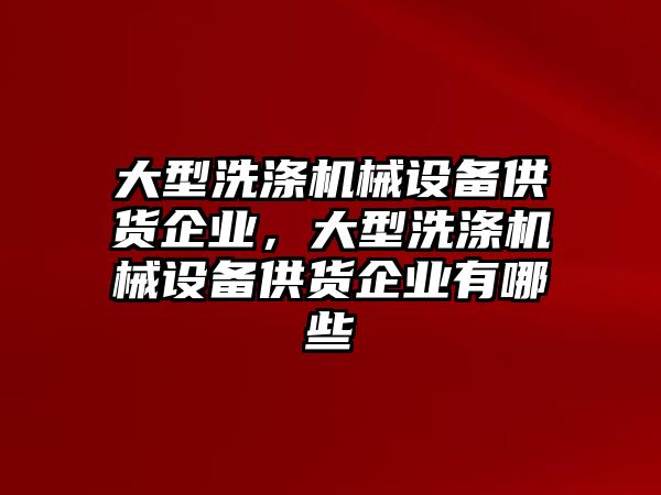 大型洗滌機械設備供貨企業，大型洗滌機械設備供貨企業有哪些