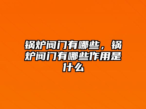 鍋爐閥門有哪些，鍋爐閥門有哪些作用是什么