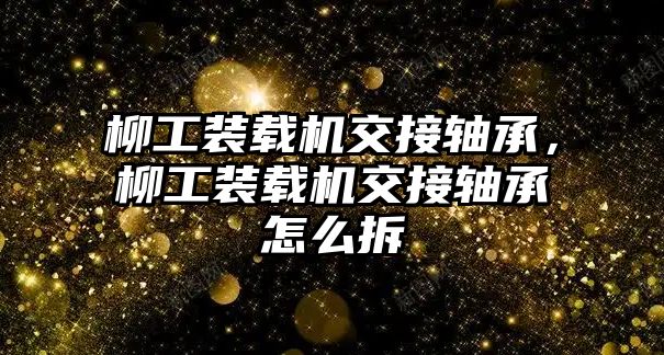 柳工裝載機交接軸承，柳工裝載機交接軸承怎么拆