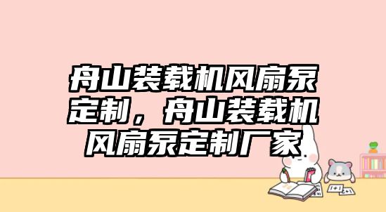 舟山裝載機風扇泵定制，舟山裝載機風扇泵定制廠家