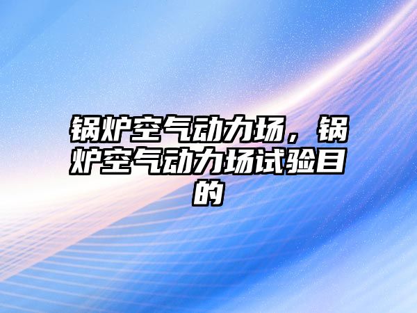 鍋爐空氣動力場，鍋爐空氣動力場試驗目的