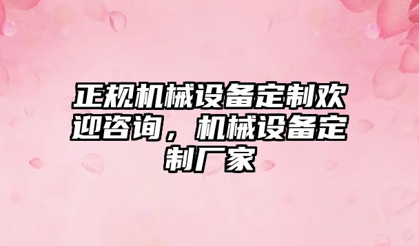 正規機械設備定制歡迎咨詢，機械設備定制廠家