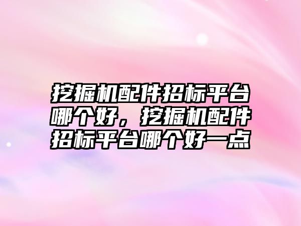 挖掘機配件招標平臺哪個好，挖掘機配件招標平臺哪個好一點