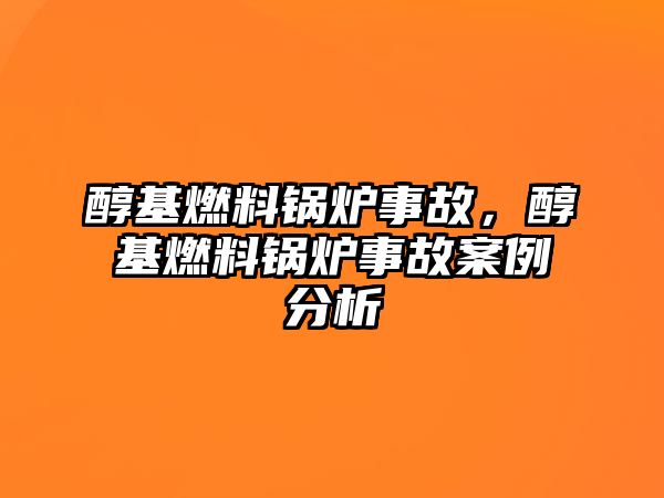 醇基燃料鍋爐事故，醇基燃料鍋爐事故案例分析