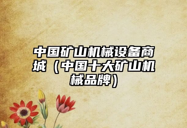 中國礦山機(jī)械設(shè)備商城（中國十大礦山機(jī)械品牌）