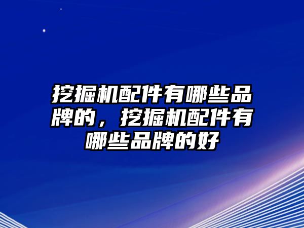 挖掘機配件有哪些品牌的，挖掘機配件有哪些品牌的好