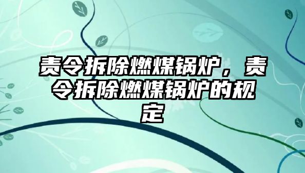 責令拆除燃煤鍋爐，責令拆除燃煤鍋爐的規定