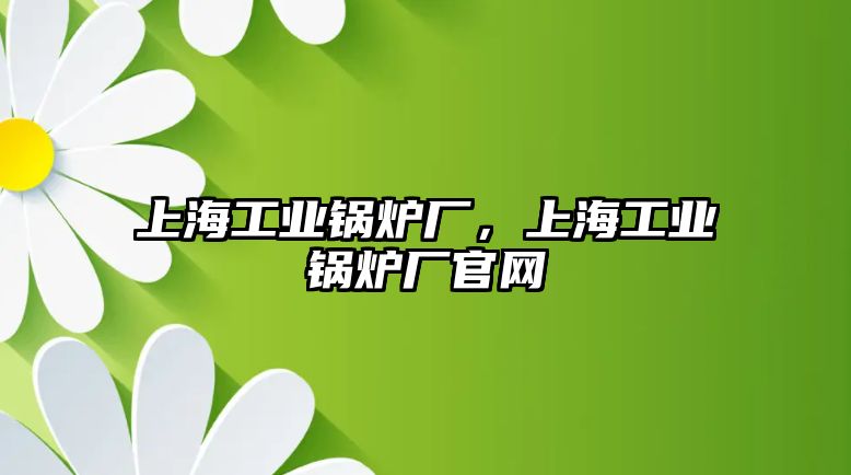 上海工業鍋爐廠，上海工業鍋爐廠官網