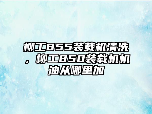 柳工855裝載機清洗，柳工850裝載機機油從哪里加