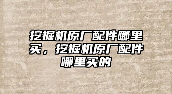 挖掘機原廠配件哪里買，挖掘機原廠配件哪里買的