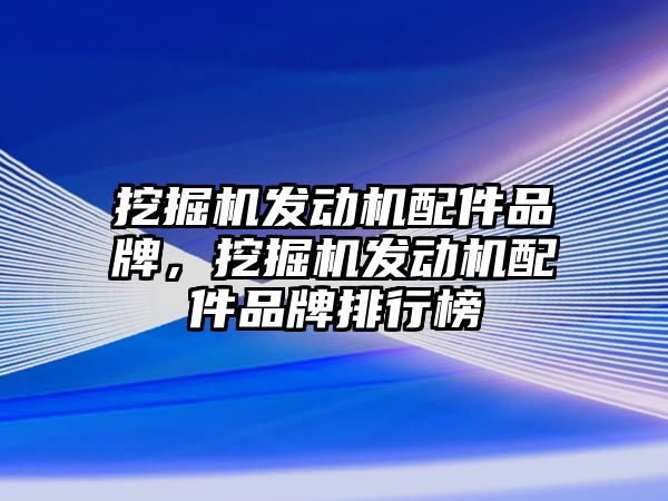 挖掘機發動機配件品牌，挖掘機發動機配件品牌排行榜