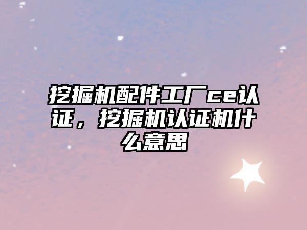 挖掘機配件工廠ce認證，挖掘機認證機什么意思