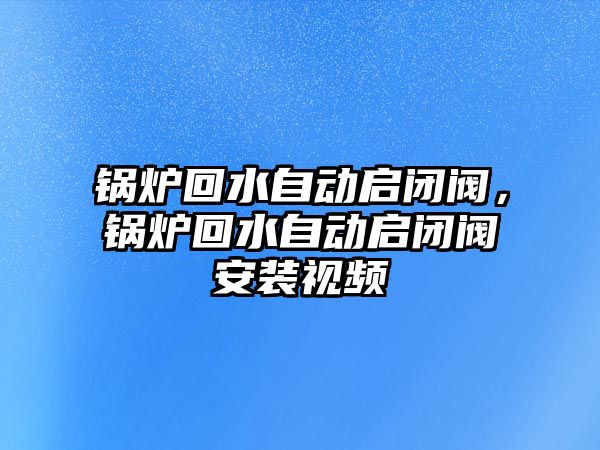 鍋爐回水自動啟閉閥，鍋爐回水自動啟閉閥安裝視頻