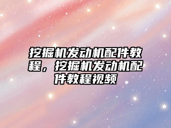 挖掘機發動機配件教程，挖掘機發動機配件教程視頻