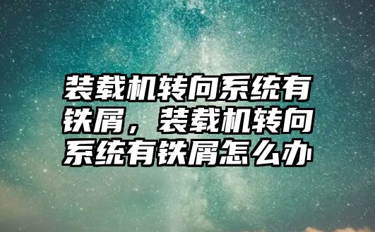 裝載機轉向系統有鐵屑，裝載機轉向系統有鐵屑怎么辦