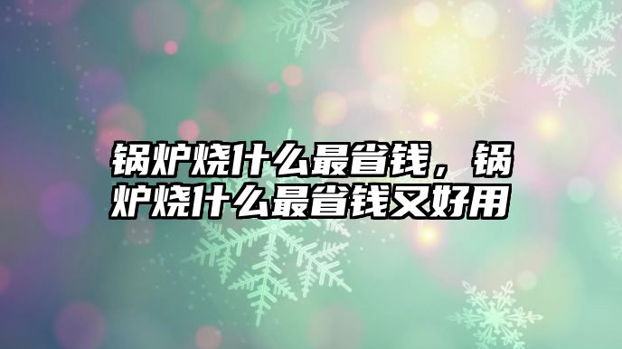 鍋爐燒什么最省錢，鍋爐燒什么最省錢又好用