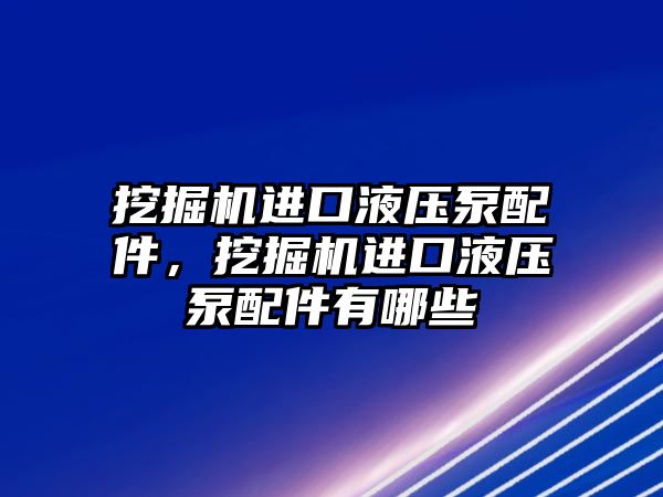 挖掘機進口液壓泵配件，挖掘機進口液壓泵配件有哪些