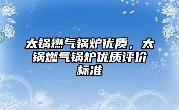 太鍋燃氣鍋爐優質，太鍋燃氣鍋爐優質評價標準