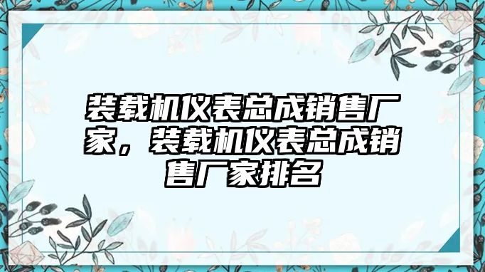 裝載機(jī)儀表總成銷售廠家，裝載機(jī)儀表總成銷售廠家排名