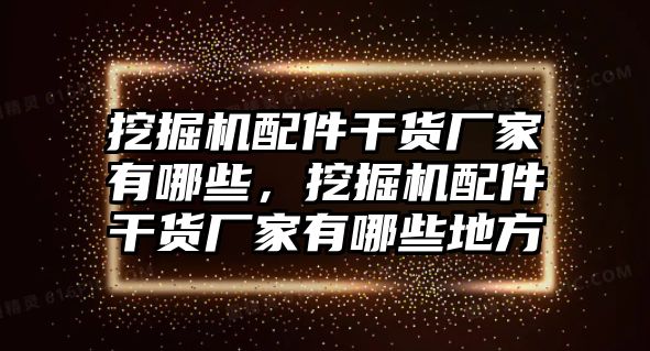 挖掘機(jī)配件干貨廠家有哪些，挖掘機(jī)配件干貨廠家有哪些地方