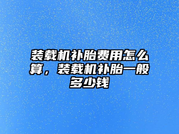 裝載機補胎費用怎么算，裝載機補胎一般多少錢