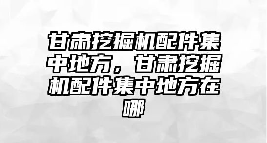 甘肅挖掘機配件集中地方，甘肅挖掘機配件集中地方在哪