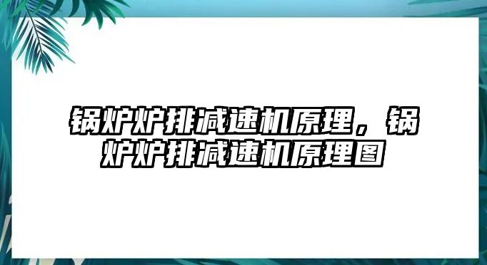 鍋爐爐排減速機原理，鍋爐爐排減速機原理圖