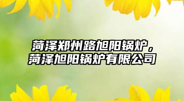 菏澤鄭州路旭陽鍋爐，菏澤旭陽鍋爐有限公司