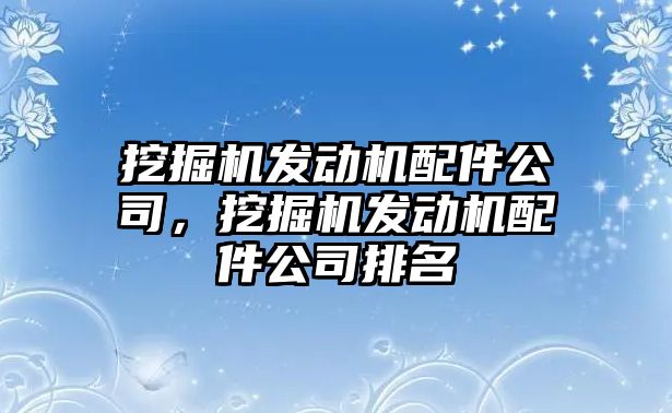 挖掘機發動機配件公司，挖掘機發動機配件公司排名