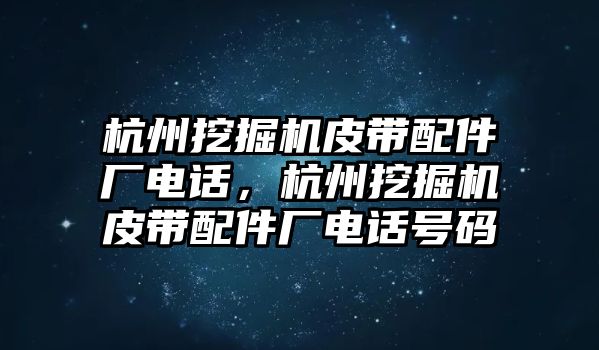 杭州挖掘機皮帶配件廠電話，杭州挖掘機皮帶配件廠電話號碼