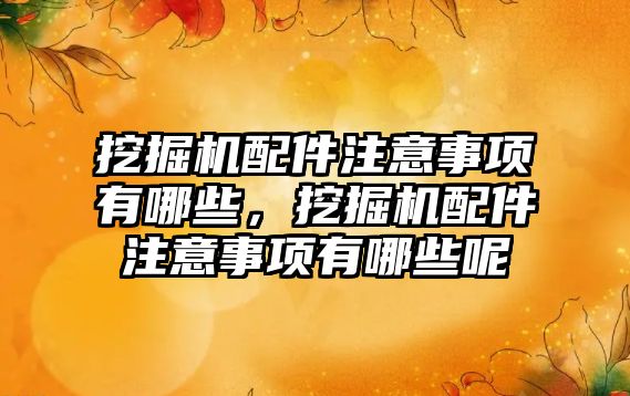 挖掘機配件注意事項有哪些，挖掘機配件注意事項有哪些呢