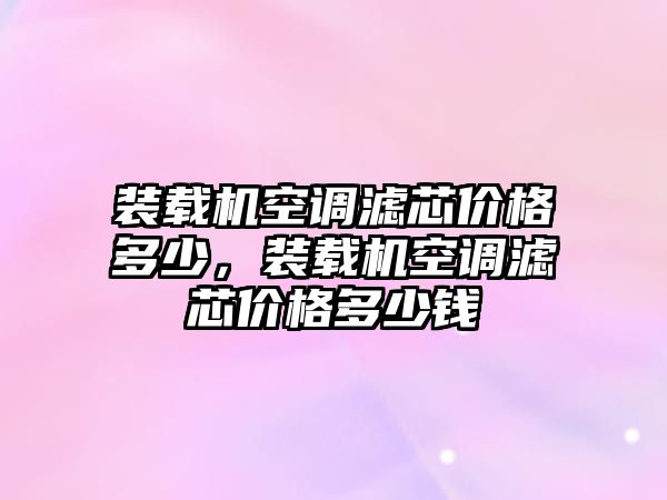 裝載機(jī)空調(diào)濾芯價(jià)格多少，裝載機(jī)空調(diào)濾芯價(jià)格多少錢