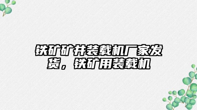 鐵礦礦井裝載機(jī)廠家發(fā)貨，鐵礦用裝載機(jī)