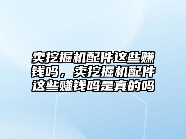 賣挖掘機配件這些賺錢嗎，賣挖掘機配件這些賺錢嗎是真的嗎