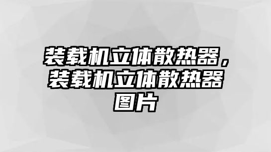 裝載機立體散熱器，裝載機立體散熱器圖片