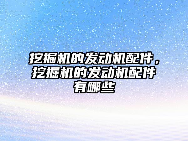 挖掘機的發動機配件，挖掘機的發動機配件有哪些