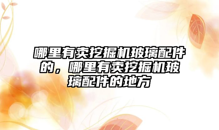 哪里有賣挖掘機玻璃配件的，哪里有賣挖掘機玻璃配件的地方