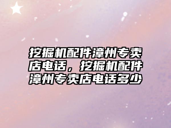 挖掘機配件漳州專賣店電話，挖掘機配件漳州專賣店電話多少