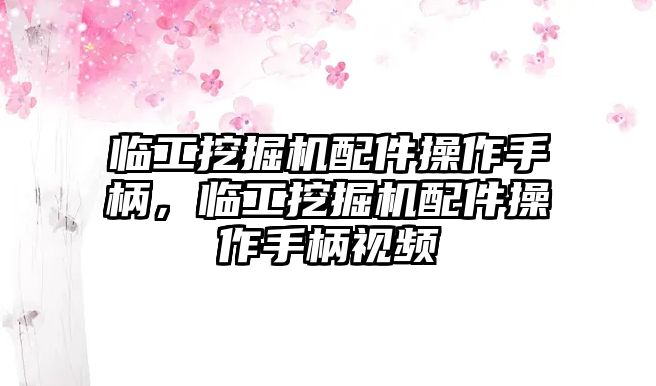 臨工挖掘機配件操作手柄，臨工挖掘機配件操作手柄視頻