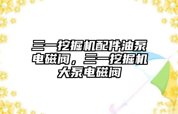 三一挖掘機配件油泵電磁閥，三一挖掘機大泵電磁閥