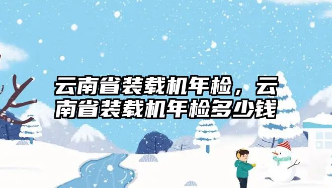 云南省裝載機年檢，云南省裝載機年檢多少錢