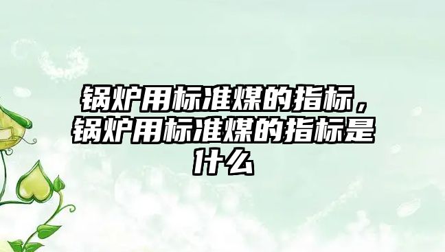 鍋爐用標準煤的指標，鍋爐用標準煤的指標是什么